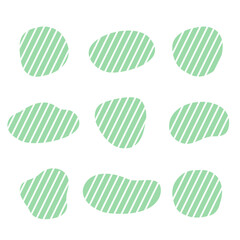 緑でストライプの不定形な丸いフレームセット