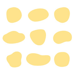 黄色で不定形の丸いフレームのセット