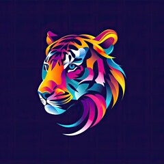 Tiger Animal Logo Design Colourful Artwork Generative AI