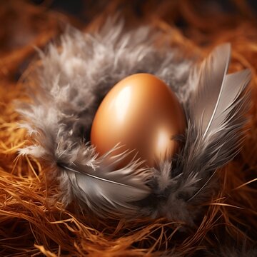 easter egg hidden in feathers