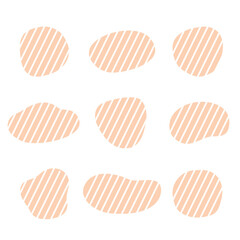 ピンクで不定形の丸いストライプフレームセット