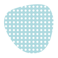青いドット柄の不定形な丸いフレーム
