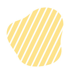 黄色でストライプの不定形な丸いフレーム