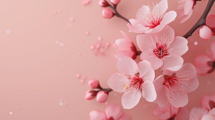 Blossoming Cherry in Full Bloom. AI Generative.