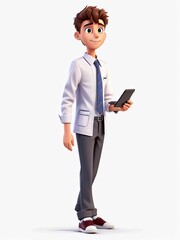3D Illustration of a one young man work dress, Generated AI