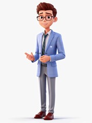 3D Illustration of a one young man work dress, Generated AI