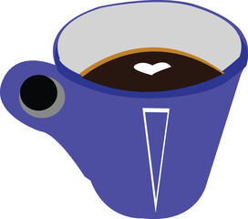 blue mug isolated on white background top view vector mock up