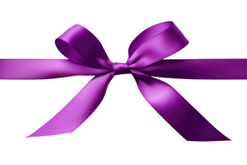 Royal Purple Ribbon Isolated On Transparent Background