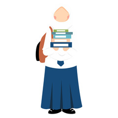 Hijabi student junior high school wearing uniform