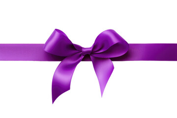 Vibrant Purple Ribbon Isolated On Transparent Background