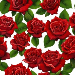 A beautiful bunch of red roses on a white background