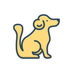 Color illustration icon for dog