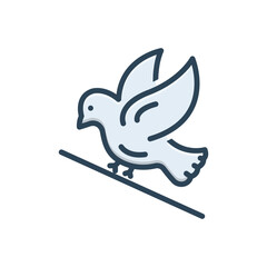 Color illustration icon for bird