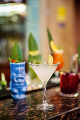 tasty cocktails in the bar