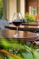 red wine on the terrace
