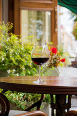 red wine on the terrace