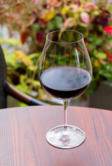 red wine on the terrace