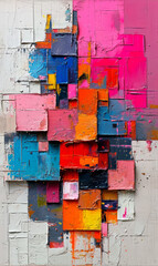 Colorful abstract background painted on canvas. Fragment of artwork.