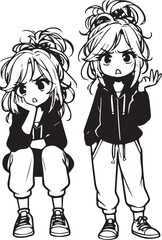 Confounded Surprised Girl Vector