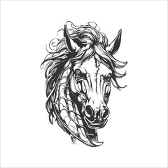 valiant brave horse vector illustration