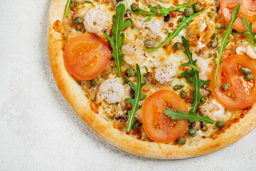 pizza on the stone background