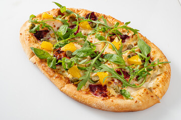 italian pizza on the white background