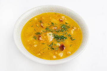 bean soup on the white backgroound