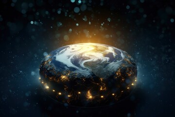 Earth hour concept 3d illustration element of this video furnished - generative ai