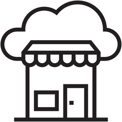 Cloud Shop Vector Icon