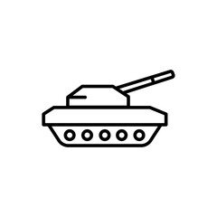 Military tank outline icons, minimalist vector illustration ,simple transparent graphic element .Isolated on white background