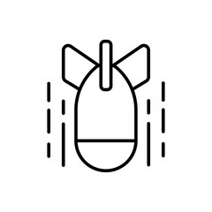 Obraz premium Bomb outline icons, minimalist vector illustration ,simple transparent graphic element .Isolated on white background