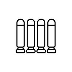 Missile outline icons, minimalist vector illustration ,simple transparent graphic element .Isolated on white background