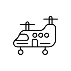 Helicopter outline icons, minimalist vector illustration ,simple transparent graphic element .Isolated on white background