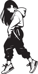 Fototapeta premium Girl Dancing Vector Design Silhouette 