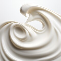 Close-up of white natural creamy yogurt.