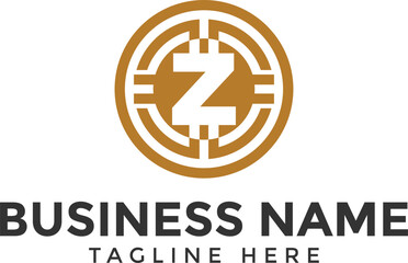 Letter Z blockchain and crypto logo, blockchain logo, crypto logo, digital currency logo icon and symbol for cryptocurrency website and business, techfinance logo