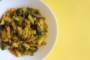 Broccoli Aloo subji or Broccoli And Potato Stir Fry 