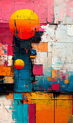 Colorful abstract graffiti painted on a wall. Urban Contemporary Culture.