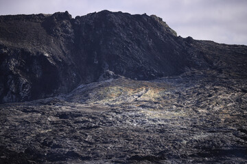 cold lava site at Fagradalsfjall eruption site in iceland 2022