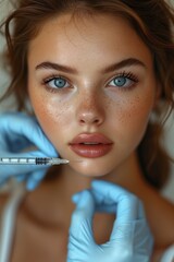 beauty injection in the skin of the face