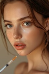 Obraz premium beauty injection in the skin of the face