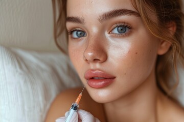 beauty injection in the skin of the face