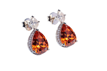 Zircon Earring Isolated On Transparent Background