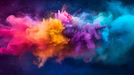 Fototapeta premium Abstract background of dust explosion for Holi festival, traditional Indian festival