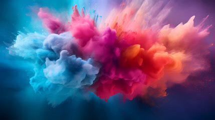 Abstract background of dust explosion for Holi festival, traditional Indian festival