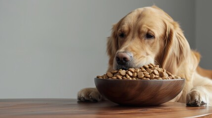dry food for dogs advertisement photo with copyspace