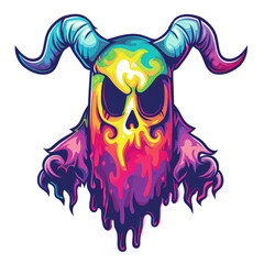 ghost character cartoon t-shirt design, transparent background, Ai Generated Images