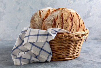 Homemade wheat bread with sourdough.