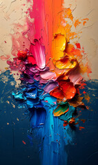 Abstract oil paint background. Colorful brushstrokes of paint.