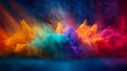 Fotobehang Dust explosion abstract background, Holi background © ma
